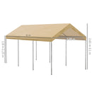 Box Auto da Esterno 600x295x265-310 cm in Acciaio e Polietilene Beige