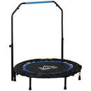 Mini Trampolino Fitness Ø102 cm Regolabile in Altezza Pieghevole con Manubrio Blu   