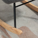 Poltrona a Dondolo 71x98x101 cm Imbottita in Legno e Acciaio Grigio Scuro  