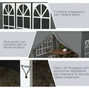 Gazebo da Giardino 3x3 m Pieghevole con 4 Pannelli Laterali in Acciaio e Tessuto Oxford Grigio   