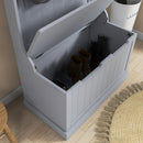 Mobile Appendiabiti con Panca Contenitore 71,5x39,5x170 cm in Legno Grigio  