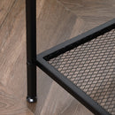 Tavolino da Salotto Basso a 2 Ripiani 100x50x46,5 cm in MDF e Metallo Color Legno