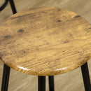 Set Tavolo Alto e 4 Sgabelli in MDF e Metallo Marrone e Nero