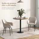 Set 2 Sedie Imbottite Stile Nordico 54x57x80 cm Tessuto Effetto Velluto Crema 