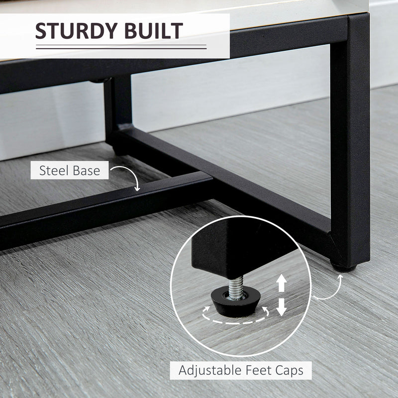 Cassettiera 3 Cassetti 1 Anta 70x35x75 cm in Acciaio e MDF Bianco
