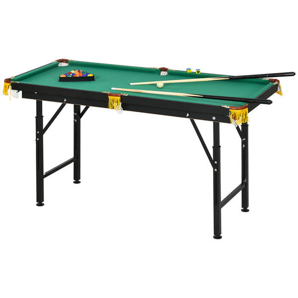 Tavolo da Biliardo ad Altezza Regolabile con Accessori 140x60x55-75 cm in MDF e Acciaio Verde prezzo