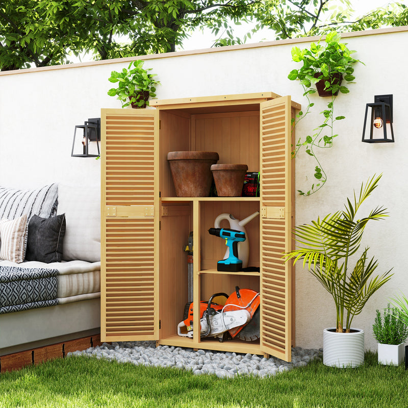 Casetta Box da Giardino 87x46,5x160 cm con Ante a persiana in Legno 