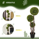 Pianta di Bosso Artificiale 115A cm a 3 Sfere con Vaso Incluso Verde   