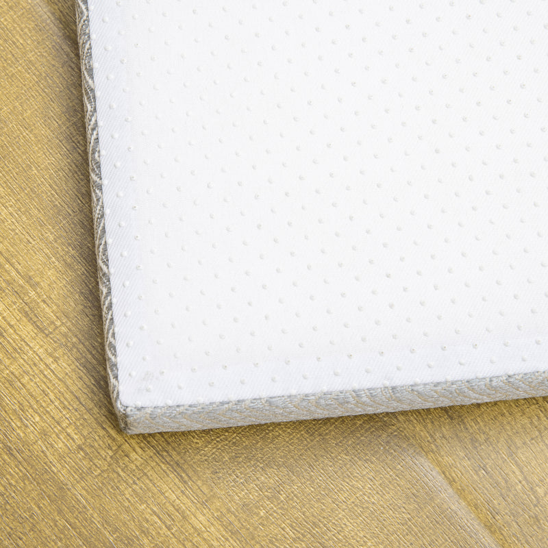 Casetta per Gatti 2 Livelli 48x38x47 cm con Cuscini Rimovibili e Guide di Sicurezza in Legno e Tessuto Grigio e Bianco