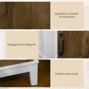 Comodino 1 Anta 1 Ripiano 38,5x35x59,7 cm in Legno Truciolare Bianco