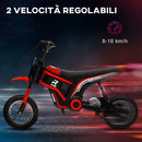 Moto Elettrica per Bambini con Acceleratore Manuale 2 Velocità 8-16km/h Rosso  