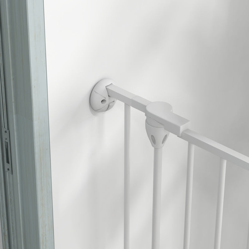 Cancelletto di Sicurezza per Animali Domestici 123x102x100 cm in Acciaio e Plastica Bianco