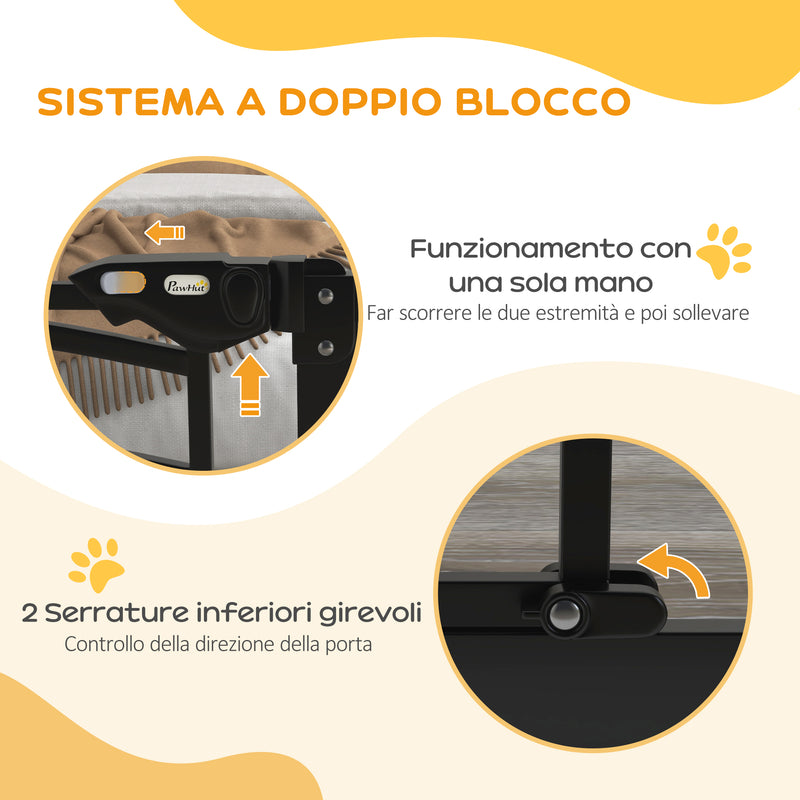 Cancelletto per Cani Taglia Piccola e Media 74-100x76 cm con Chiusura Automatica Nero  