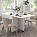 Tavolo Pieghevole Salvaspazio per 6 Persone con Ruote Bianco  