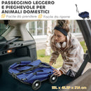 Carrello per Cani Pieghevole 53x45x28 cm per >Cani Taglia Mini Blu Scuro   