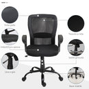 Sedia Poltrona Operativa Altezza Regolabile In Tessuto a Rete Nero   