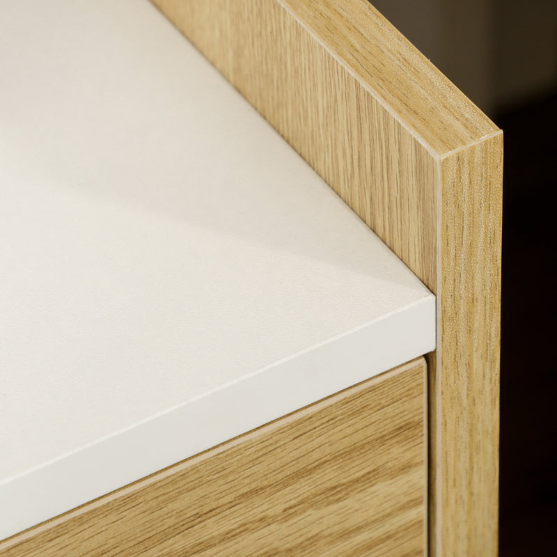 Comodino Moderno1 Cassetto 40x40x60 cm con 2 Prese USB Color Legno