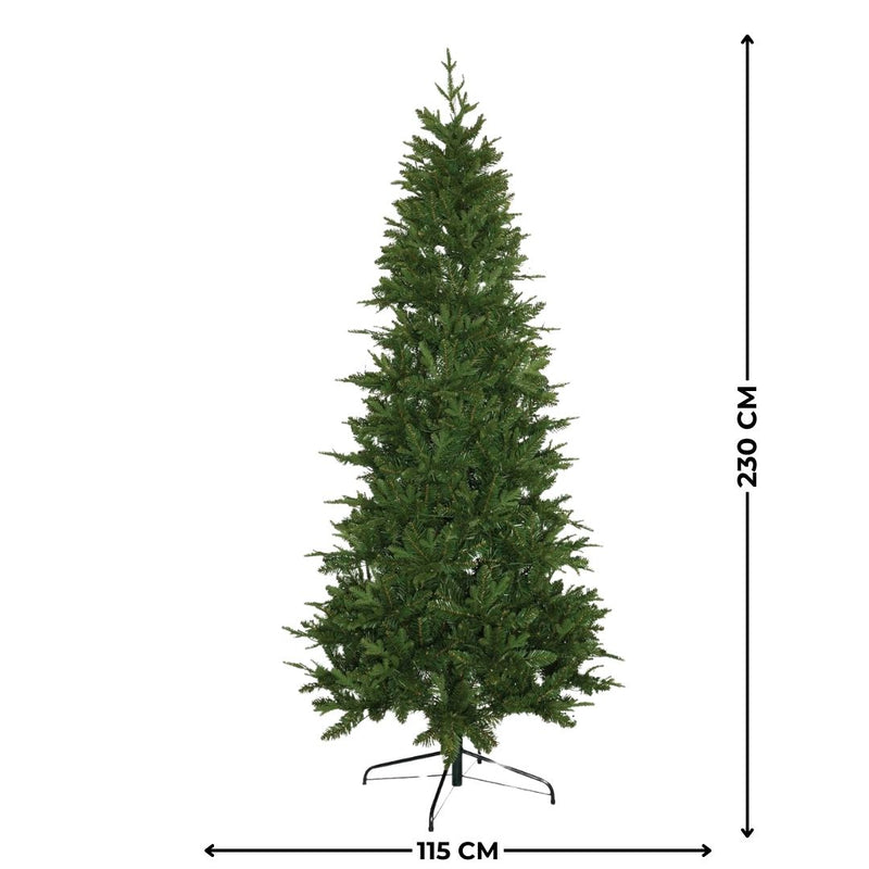 Albero di Natale sottile alto 240 cm di colore verde realizzato in PE e PVC-2