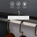 Mobile Appendiabiti con Barra 2 Ripiani Aperti e Ruote 60x40x128 cm Nero 