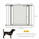 Cancelletto di Sicurezza per Cani Estensibile con Chiusura Automatica 75-103x76 cm Grigio 