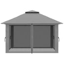 Gazebo da Giardino Pieghevole 392x392x283 cm in Acciaio e Tessuto Oxford Grigio