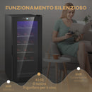 Cantinetta Frigorifero 18 Bottiglie di Vino Display e Luce LED e Controllo Temperatura   
