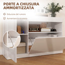 Credenza Mobile Basso Cucina  con Ante Ammortizzate e Apertura a Pressione 120x40x75 cm Bianco  