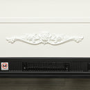 Camino Elettrico da Pavimento 1800W con Fiamma a 3 Intensità e Telecomando 117x30x100 cm Bianco 