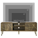 Mobile TV 150x39x50,8 cm Max 55” in Legno e Acciaio Legno e Oro