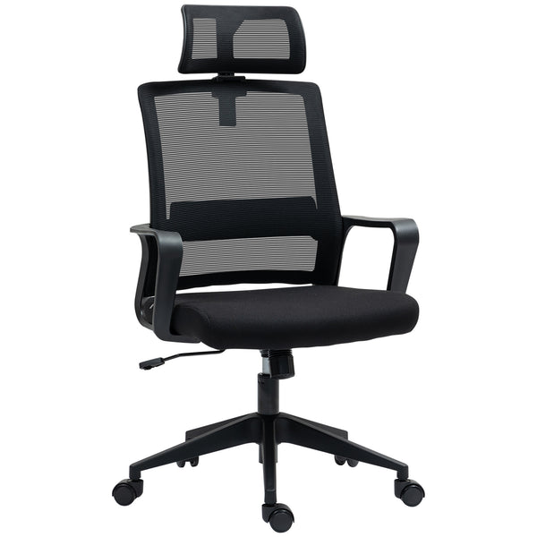 Sedia da Ufficio Ergonomica 60x64Px102-112H cm con Poggiatesta e Altezza Regolabili Nero online