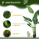 Set 2 Piante Artificiali Palma del Viaggiatore da Interno e Esterno H150 cm con Vaso Verde