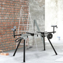 Cavalletto per Sega Troncatrice Universale Estensibile e Pieghevole Capacità 150 kg Nero e Argento  