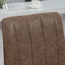 Set 2 Sgabelli da Bar con Poggiapiedi 44x50x109 cm in Pelle PU Marrone Scuro 