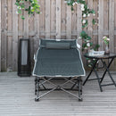 Lettino da Campeggio Pieghevole e Imbottito con Tasca Portaoggetti 188x64,5x53 cm  Grigio