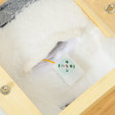 Cavallo a Dondolo per Bambini in Legno e Peluche Cane Husky Grigio