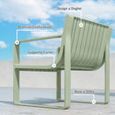 Set 5 Pezzi da Esterno Divano 2 Poltrone e 2 Tavolini in Polipropilene a Doghe Verde  