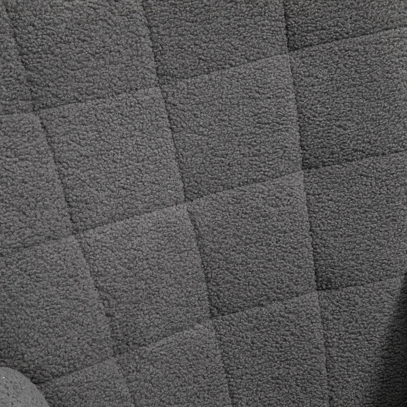 Poltrona a Dondolo 71x98x101 cm Imbottita in Legno e Acciaio Grigio Scuro  