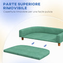 Divano per Cani Taglia Grande 98x67x25 cm con Cuscino Sfoderabile Verde Chiaro