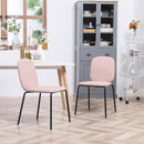 Set 2 Sedie Imbottite 50x56x83 cm in Tessuto e Acciaio Rosa