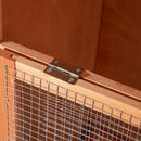 Gabbia per Uccelli 80,5x57x153 cm 3 Aperture con 4 Posatoi e Vassoio Rimovibile in Legno e Metallo Arancione  