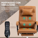 Sedia da Ufficio 6 Punti Massaggianti e Riscaldamento Lombare in Finta Pelle Marrone Chiaro   