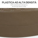 Base per Ombrellone Rotonda Ø51x36 cm con 2 Manopole Incorporate in HDPE e Acciaio Marrone e Nero  