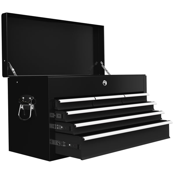 Cassetta per Attrezzi 6 Cassetti con Serratura 60x26x34 cm in Acciaio Nero prezzo