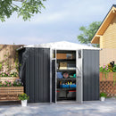 Capanno da Giardino Porta Attrezzi 246x117x180 cm in Acciaio Zincato Grigio Scuro   