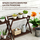 Set 2 Portapiante a 2 Livelli 73x36x64 cm con Design a Doghe in Legno Marrone  