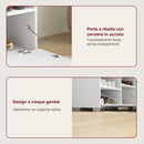 Mobile Guardaroba per Ingresso Appendiabiti Specchio Panca Scarpiera Bianco    