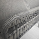 Set da Giardino 3 Pezzi in Stile Boho Divano 2 Posti Chaise Longue e Tavolino in Rattan PE Grigio Chiaro  