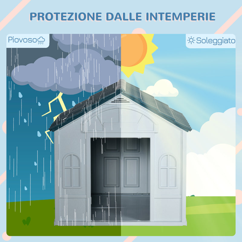 Cuccia per Cani Taglia Media e Grande max 30 kg 84,2x98,2x82 cm in Polipropilene Blu