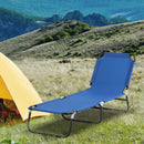 Lettino da Giardino con Schienale Regolabile in 5 Posizioni 188x56x28 cm in Acciaio e Tessuto Oxford Blu