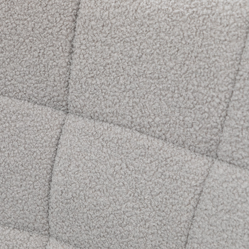 Poltrona a Dondolo Imbottita Rivestimento Bouclé 71x98x101 cm Grigio  